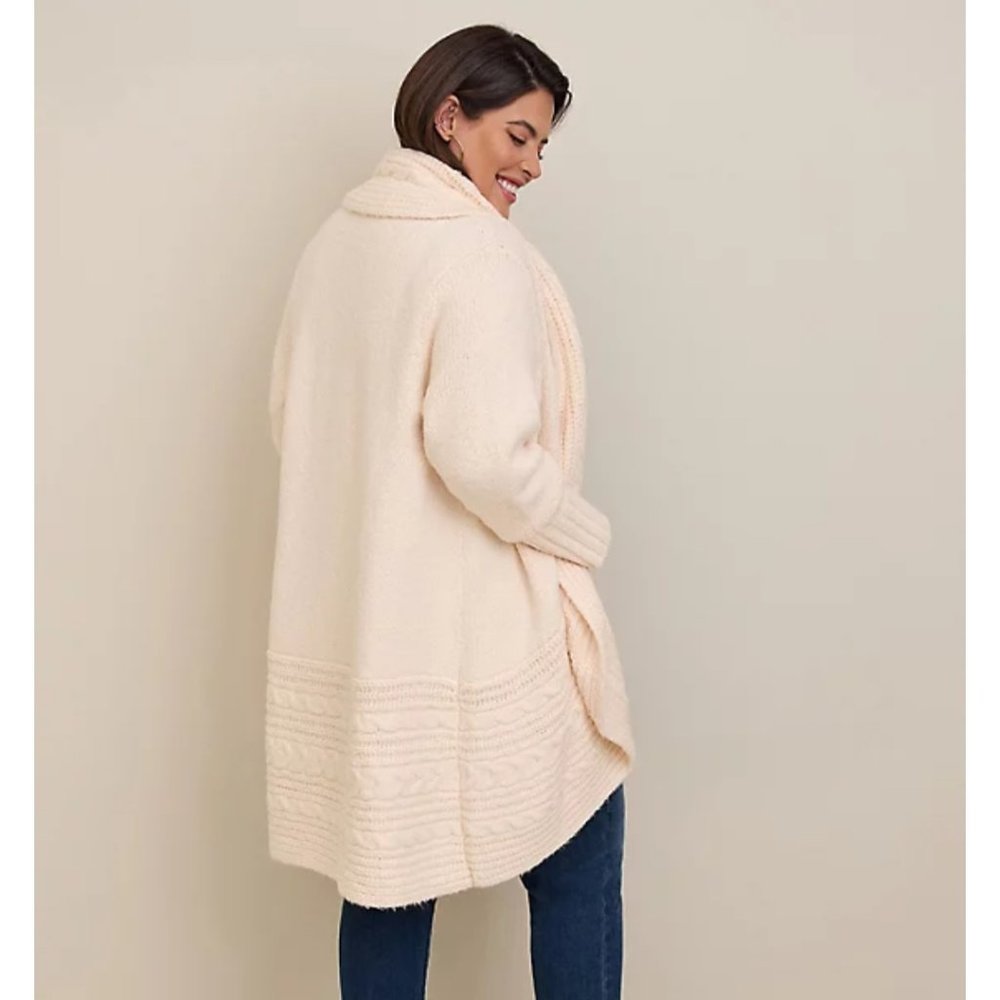 Chunky cocoon Coatigan cable knit sweater